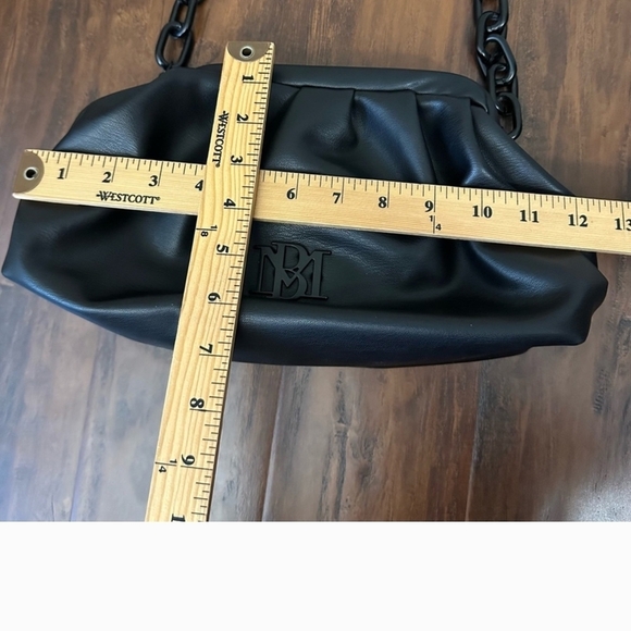 BADGLEY MISCHKA Black Chain Shoulder & Clutch Bag VEGAN Leather Cruelty Free - Picture 13 of 16